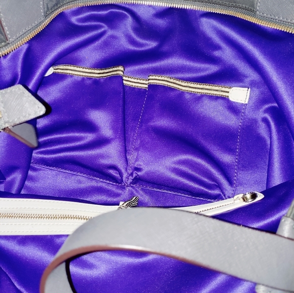 HENRI BENDEL Jetsetter Nylon Shopper Tote Gray with Gold Hardware Large - Picture 8 of 14